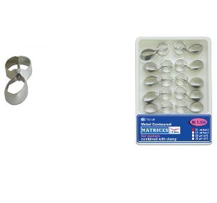 Metal Contoured Matrices for Molars Combined with Clamp